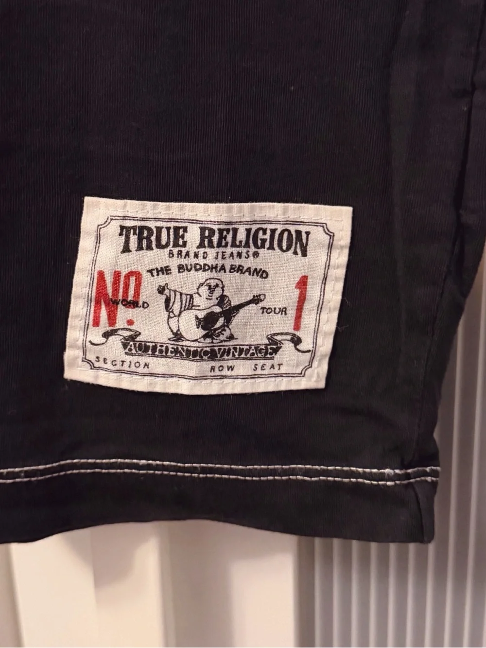 NWOT True Religion Black Graphic World Tour Logo Tee Tshirt Men Unisex Size L